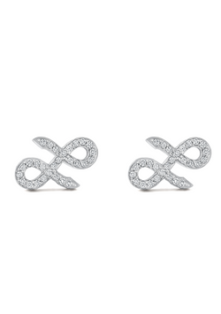 Swirl Earrings - White Gold