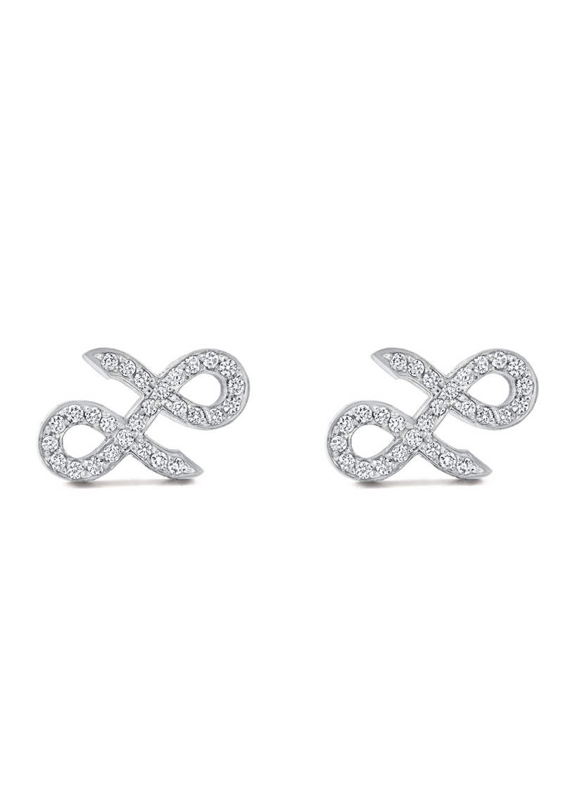 Swirl Earrings - White Gold